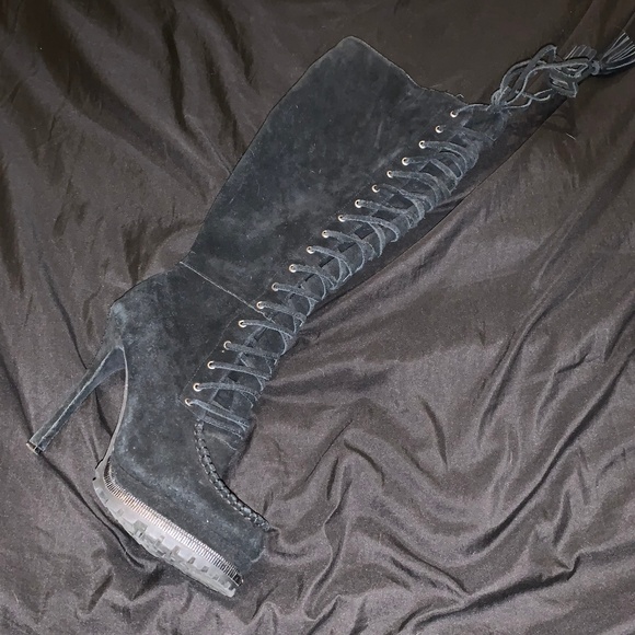 Lace up suede "Rowdy" boots - Picture 1 of 3